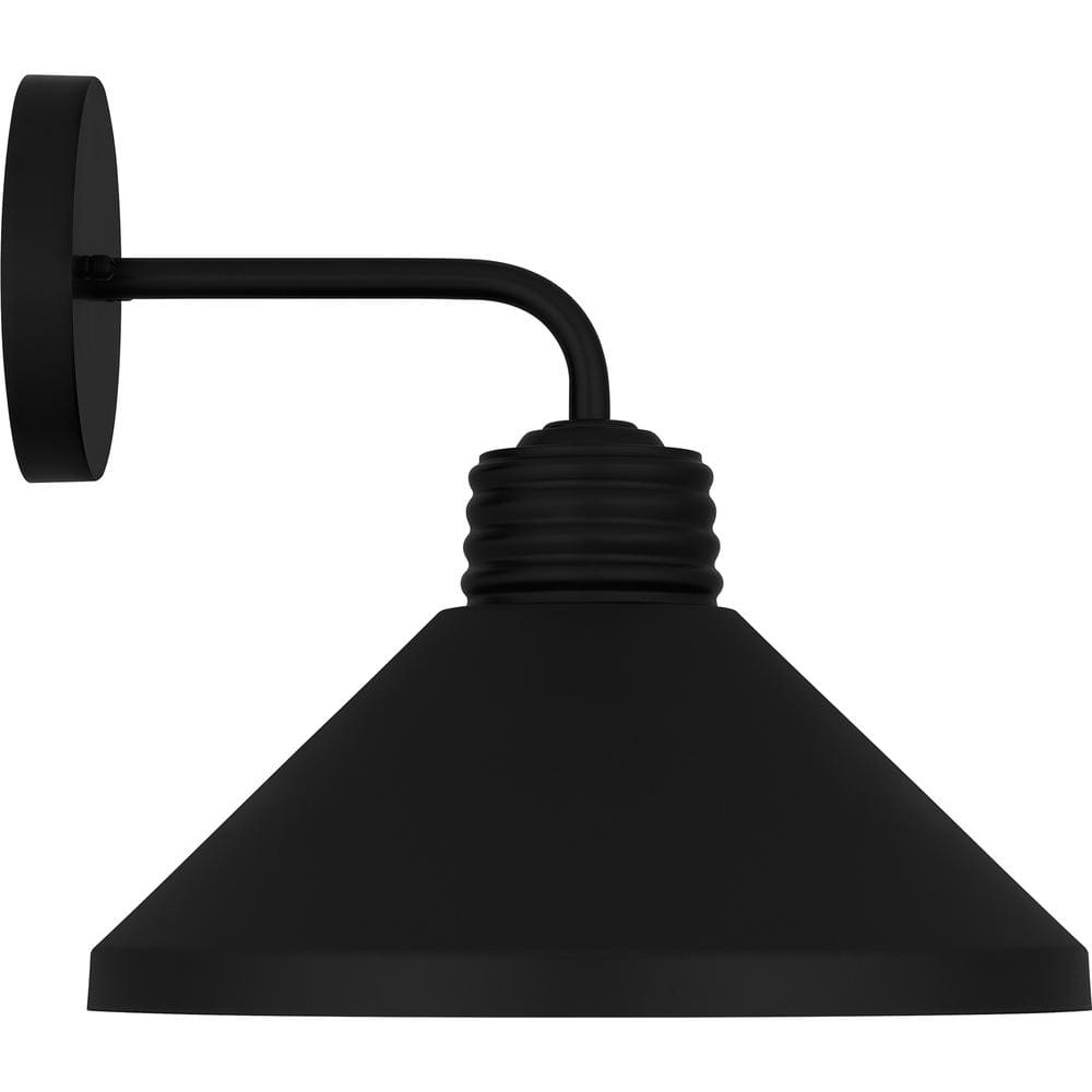 Rencher Matte Black Industrial Outdoor Wall Sconce