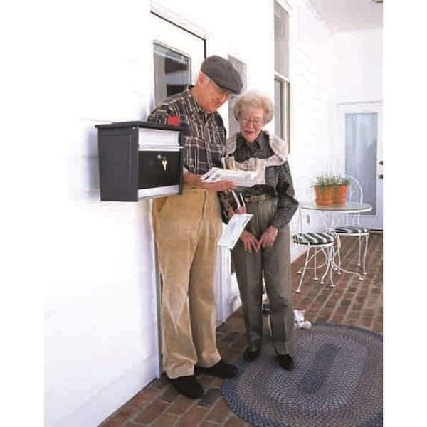 Mailsafe Medium, Aluminum, Locking, Wall-Mount Mailbox, Black Mailsafe Medium, Aluminum, Locking, Wall-Mount Mailbox, Black
