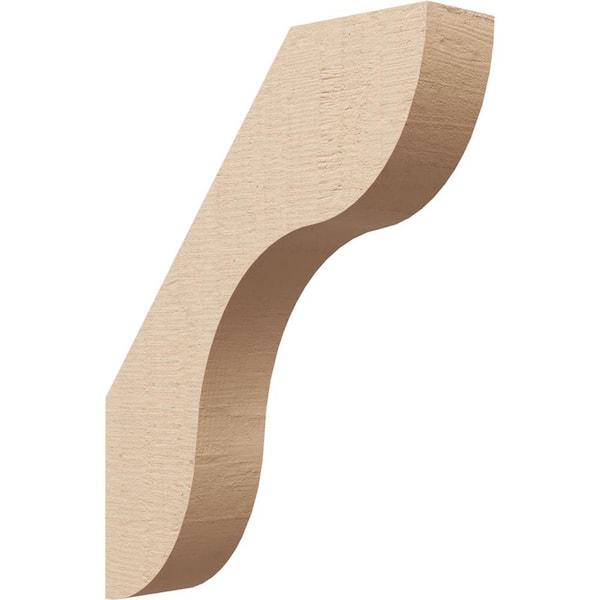 Ekena Millwork 3 in. x 18 in. x 14 in. Carmel Rough Cedar Woodgrain Timberthane Polyurethane Knee Brace, Primed