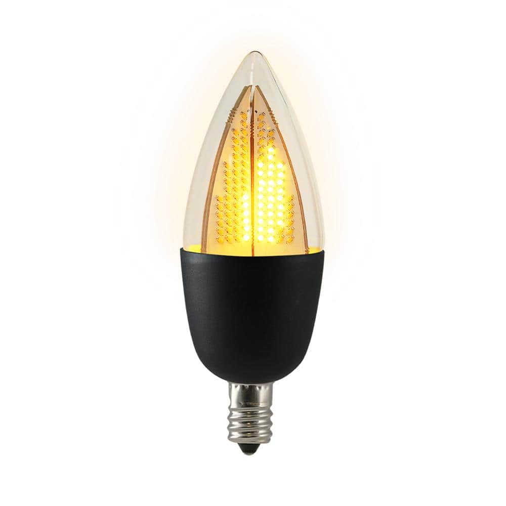 1W 50 lm UL-Listed Euri Lighting Flickering Flame Bulb ECA9.5-1120fc LED CA9.5 Warm White 2200K Decorative Line 120 Degree Beam Angle Non-Dim 10W Equivalent