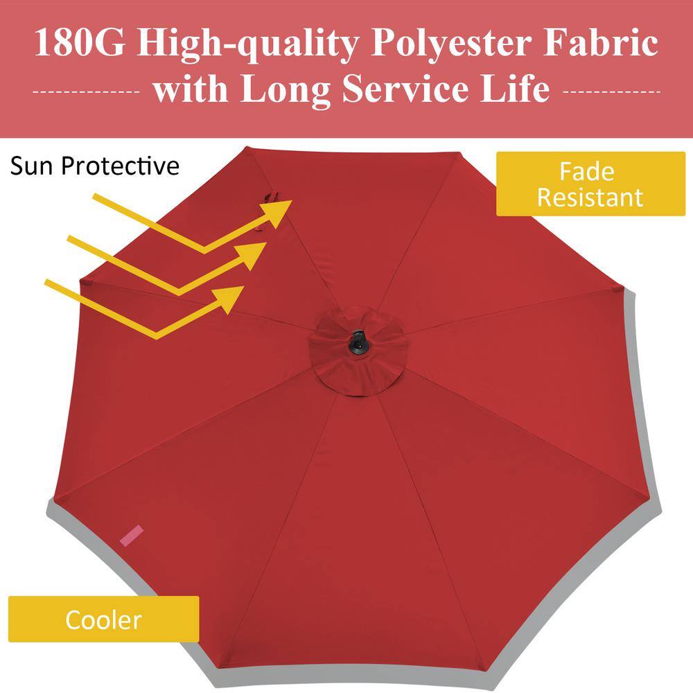 10ft Red Cantilever Patio Umbrella with Steel Frame