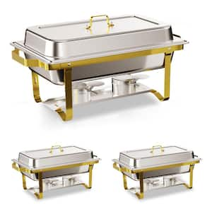 8QT 304 Stainless Steel Chafing Dish Buffet (4-Pack)