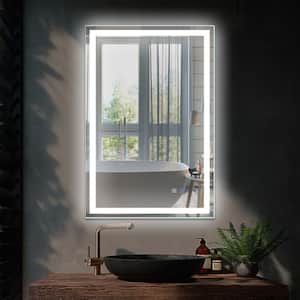 24 in. W x 36 in. H Rectangular Frameless LED Anti-Fog Dimmable Wall Mounted White Modern Style Bathroom Vanity Mirror