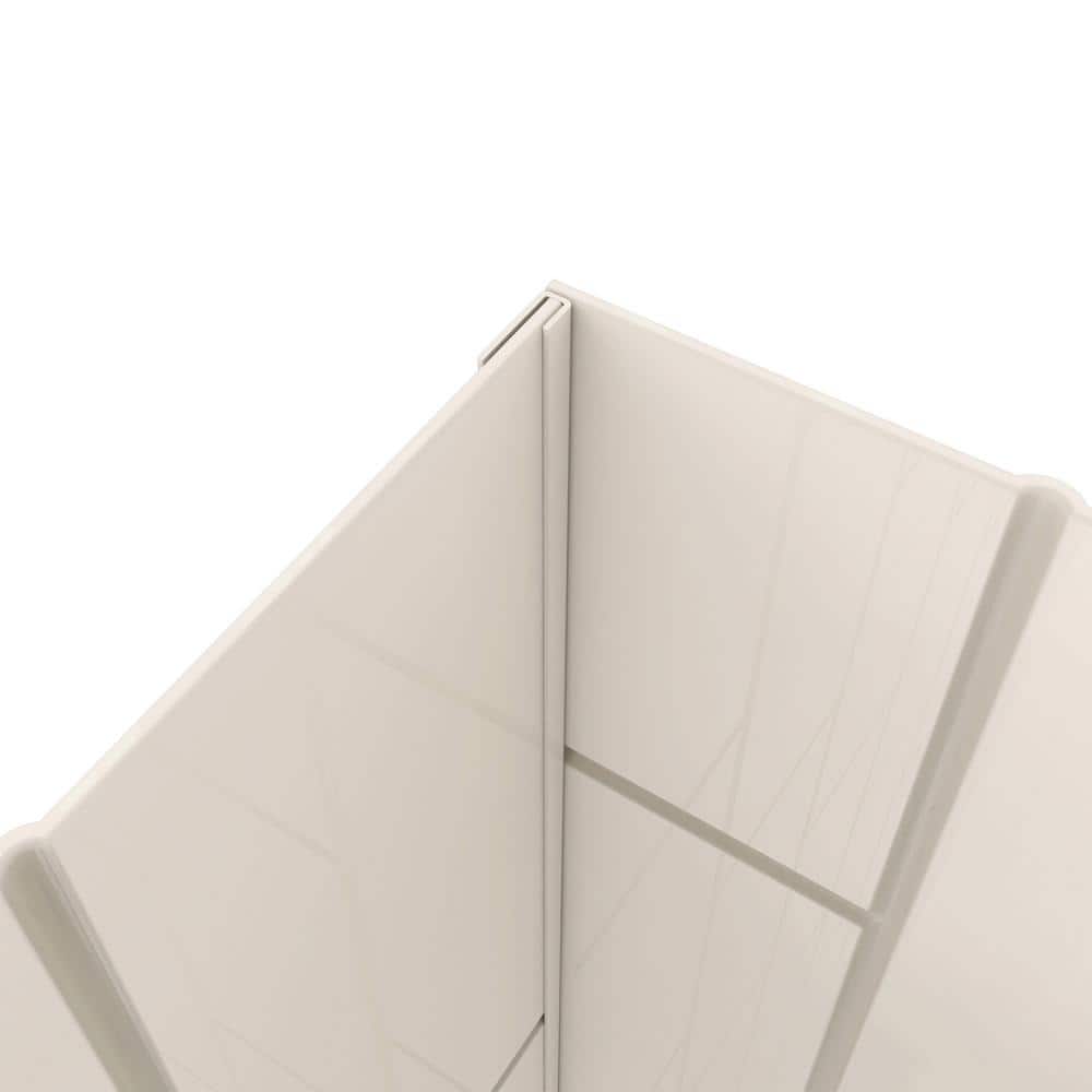 QWALL-VS Biscuit Acrylic 3-Piece Alcove Shower Kit