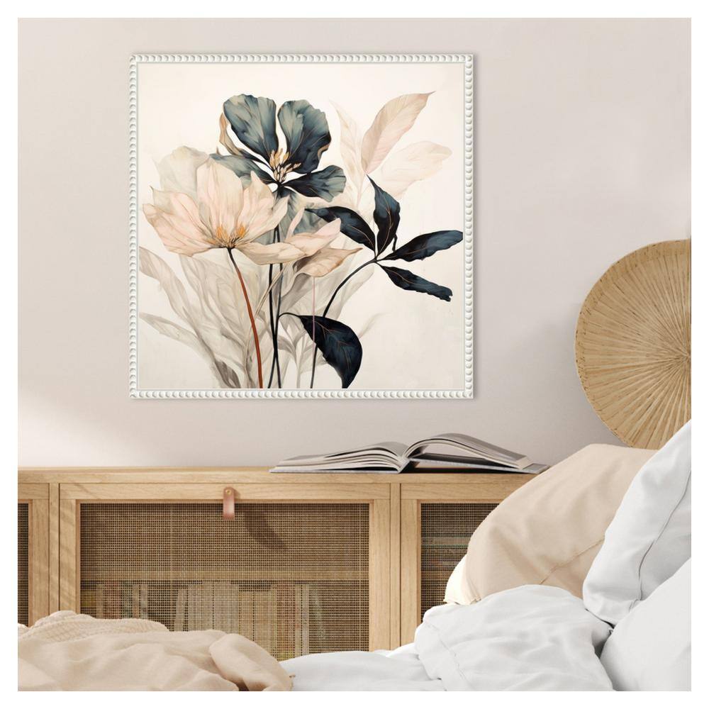 Whimsical Blossoms I White Floater Frame Canvas Print