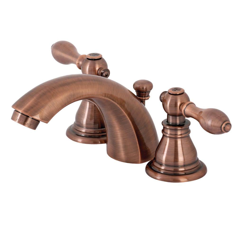 Brushed Nickel and Polished Brass Kingston Brass KB6959LL Legacy Mini Widespread Lavatory Faucet with Pop-Up
