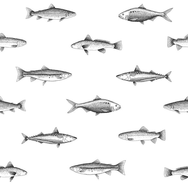 ESTA Home Fiyero Off-White Fish Off-White Wallpaper Sample