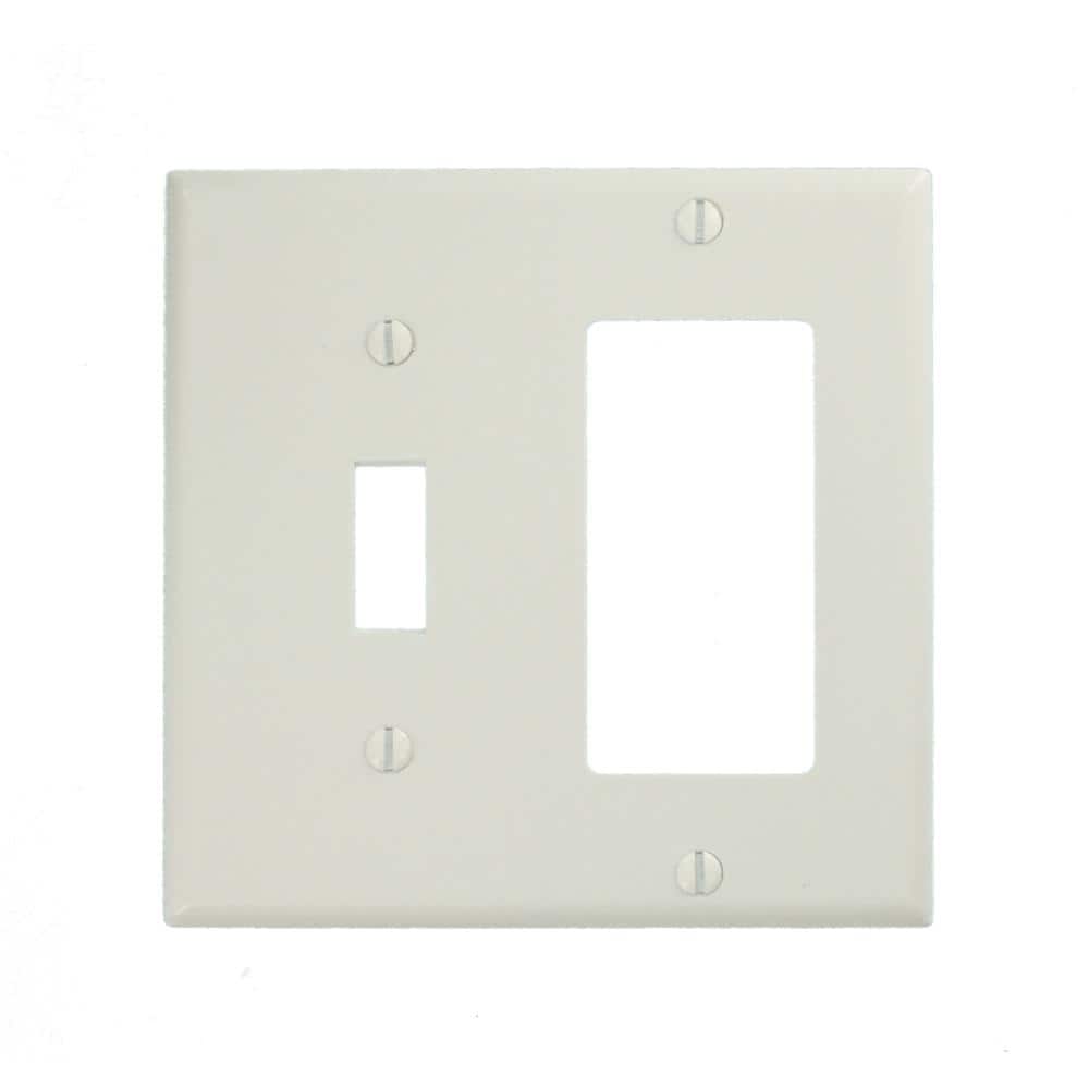 White Thermoset 2-Gang Toggle and Decora Wall Plate