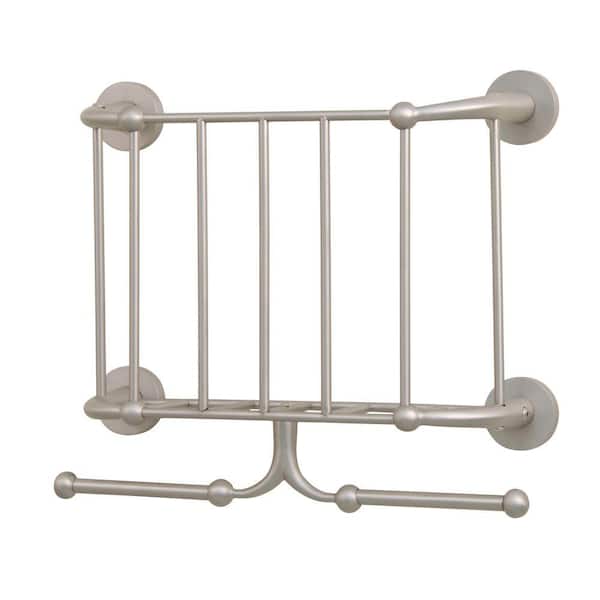 Moorefield Beacon Wall Mount Magazine Rack and Double Toilet Tissue Holder in Brushed Nickel