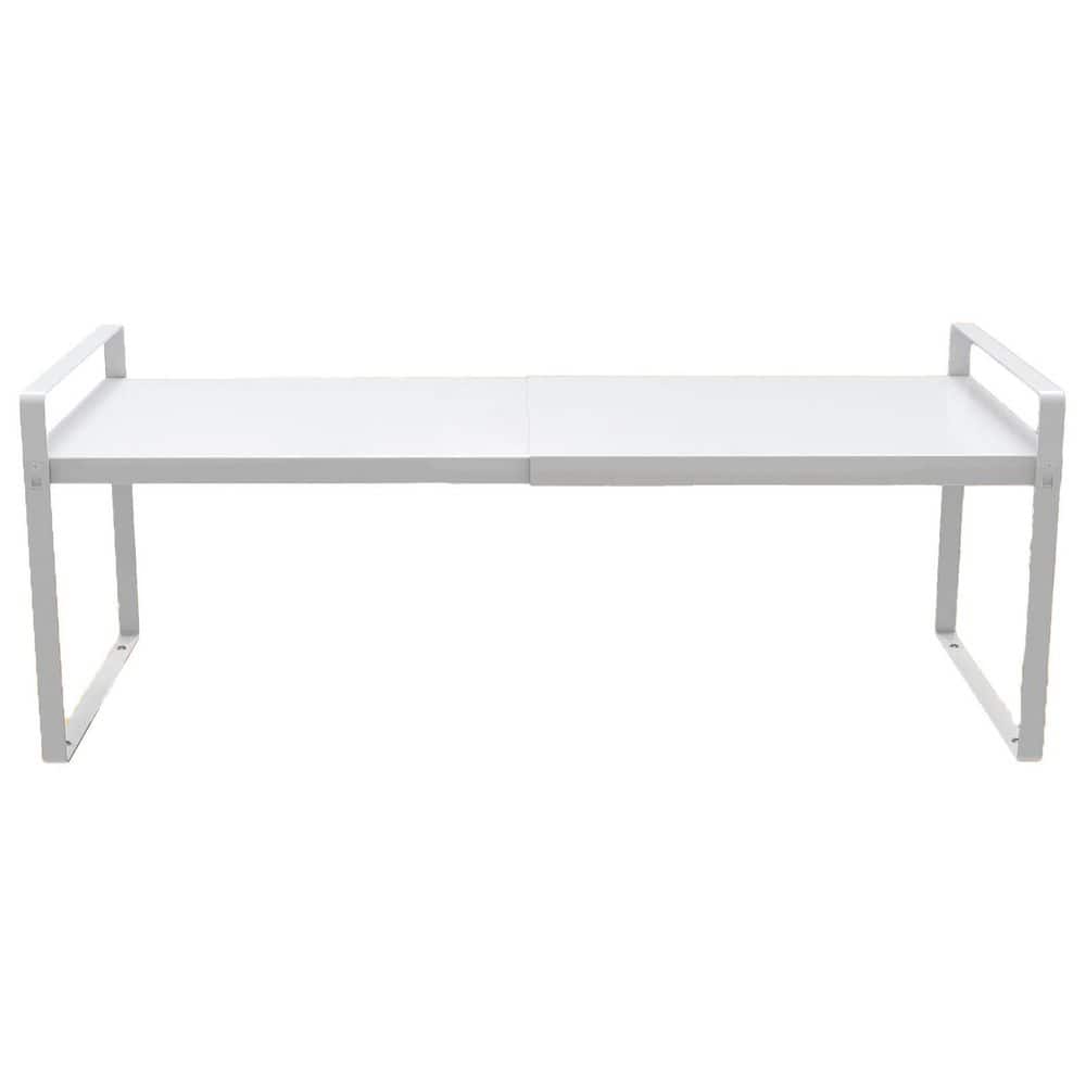 2-Shelf White Expandable Spice Rack Adjustable Cabinet Shelf Organizer Large Kitchen Storage with Non-Slip Feet price history on PriceWatchPro
