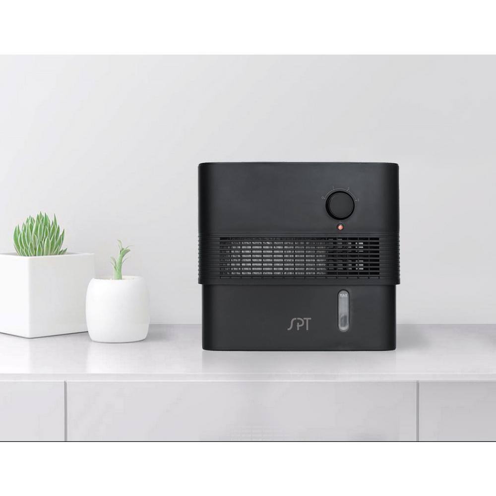 Black 1-Gallon Evaporative Tabletop Humidifier with Automatic Shutoff