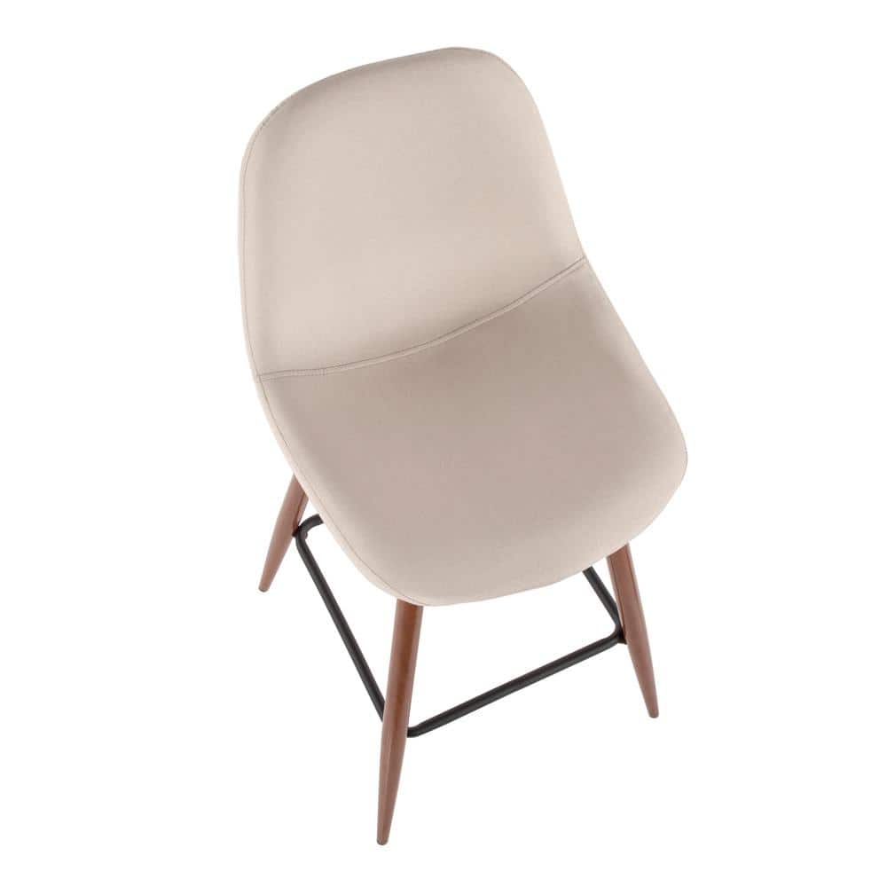 Pebble Beige Contemporary Swivel Counter Stool, Set of 2