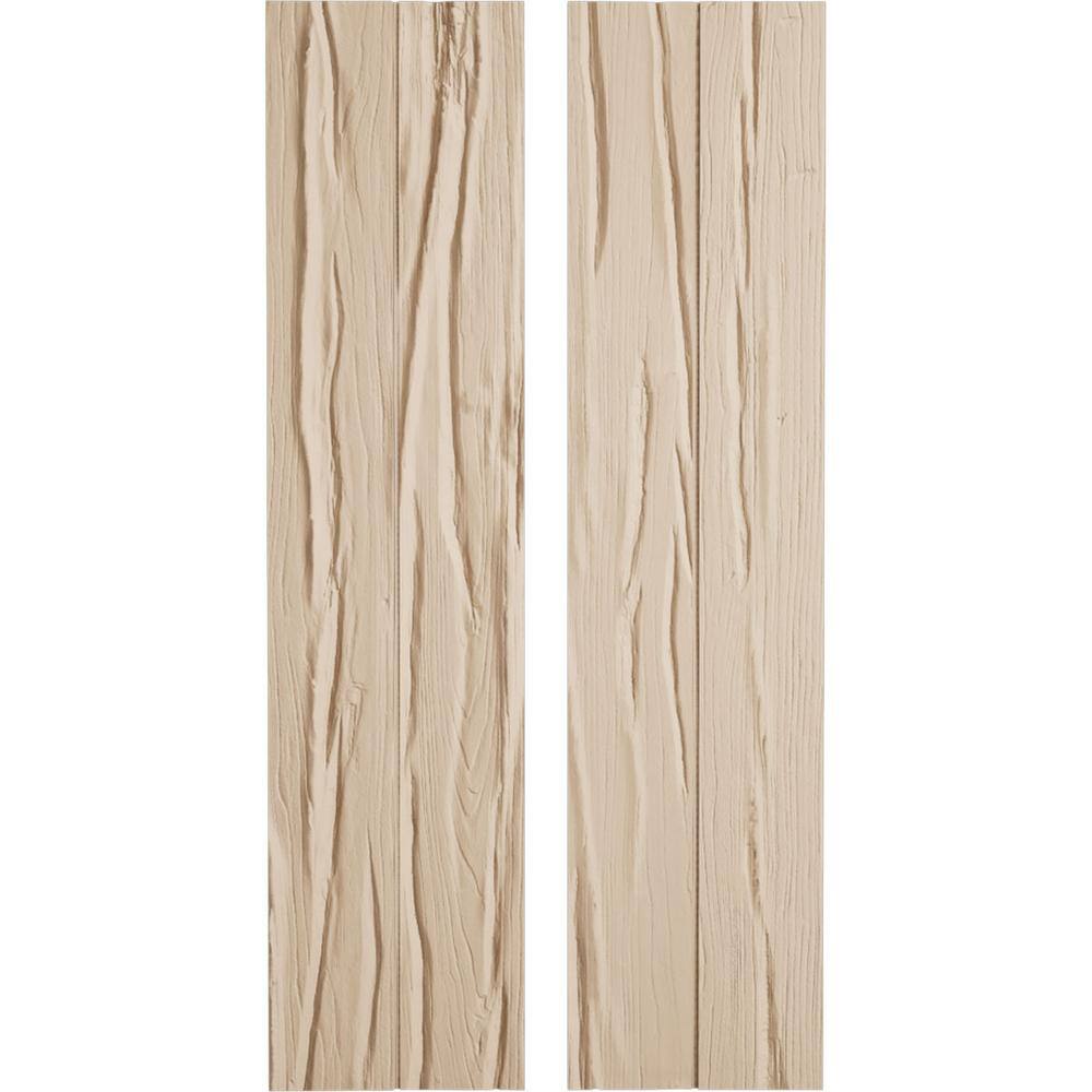 11 in. x 82 in. Timberthane Polyurethane 2-Board Joined Board-n-Batten Riverwood Faux Wood Shutters, No Batten Pair price history on PriceWatchPro