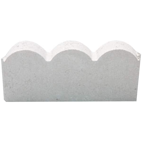 12 in. x 2 in. x 5.25 in. Straight Scallop White Concrete Edging (224-Pieces/224 sq. ft./Pallet)