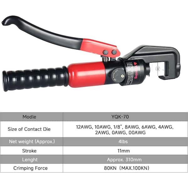 Afoxsos Hydraulic Crimping Tool 10 US Ton with Wire Rope Cutter, 9