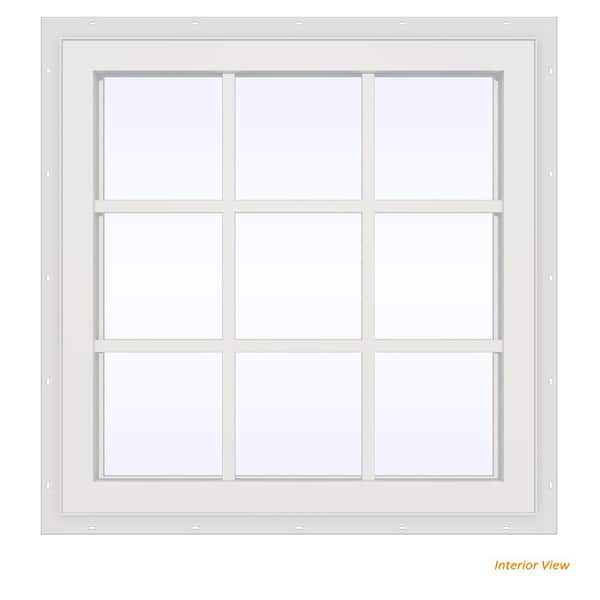 24 in. x 30 in. V-4500 Series Black FiniShield Vinyl Picture Window w/  Low-E 366 Glass