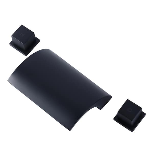 ALEASHA Double-Handle Roman Tub Faucet in Matte Black