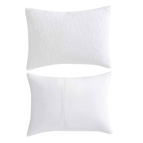 Nautica Seaside Floral 2-Piece White Jacquard Cotton Blend Twin