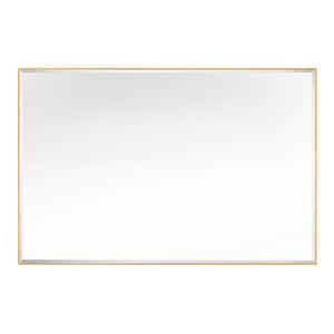 40 in. W x 27 in. H Rectangular Framed Beveled Edge Wall Mounted Bathroom Vanity Mirror in Gold