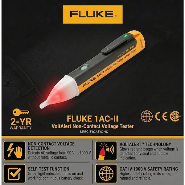 FLUKE 1AC-II VoltAlert Non-Contact Voltage Tester 90-1000V AC