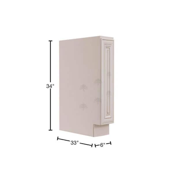 LIFEART CABINETRY Princeton Assembled 6x34.5x24 in. Base Spice Drawer Cabinet in Off-White