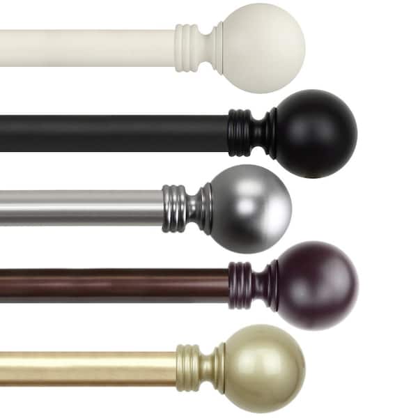 Rod Desyne 66 in. - 120 in. Single Curtain Rod in Mahogany