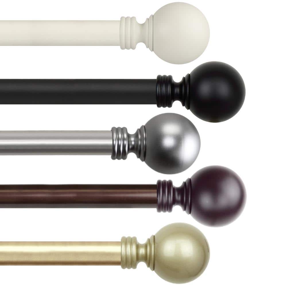 Globe 1-Inch Steel Curtain Pole with Turned Bases