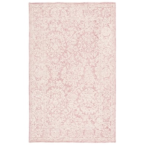 Metro Pink/Ivory 5 ft. x 8 ft. Border Floral Area Rug