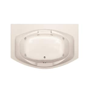 Jessica 60 in. x 48 in. Acrylic Rectangular Drop-in Whirlpool Bathtub with Center Drain in White