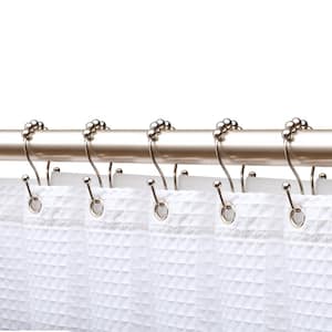 Double Roller Ball Shower Curtain Rings for Bathroom, Rust Resistant Stainless Steel in Brushed Nickel
