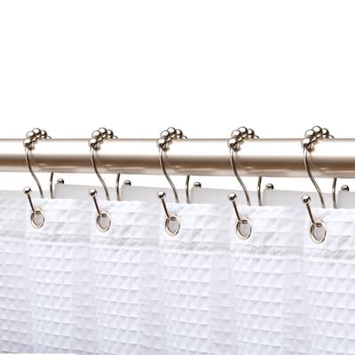 Hollow Ball Shower Curtain Hooks for Bathroom, Rust Resistant Shower  Curtain Hooks Rings, Set of 12, Gold