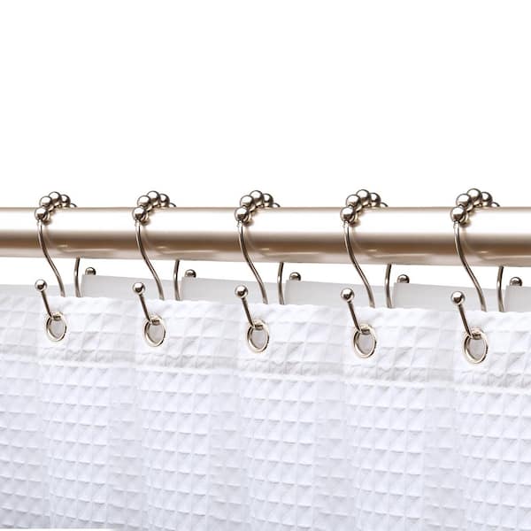 Rustproof Stainless Steel Shower Curtain Rings Hooks Bathroom Rod Hook 
