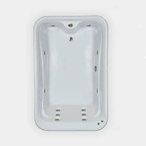 72 in. x 48 in. Rectangular Whirlpool Bathtub Drop with Reversible Drain in Bone