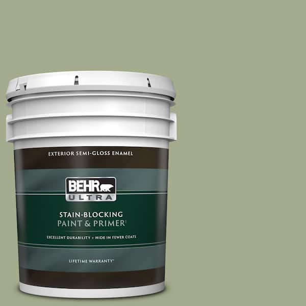 BEHR ULTRA 5 gal. #PMD-36 Mountain Sage Semi-Gloss Enamel Exterior Paint & Primer