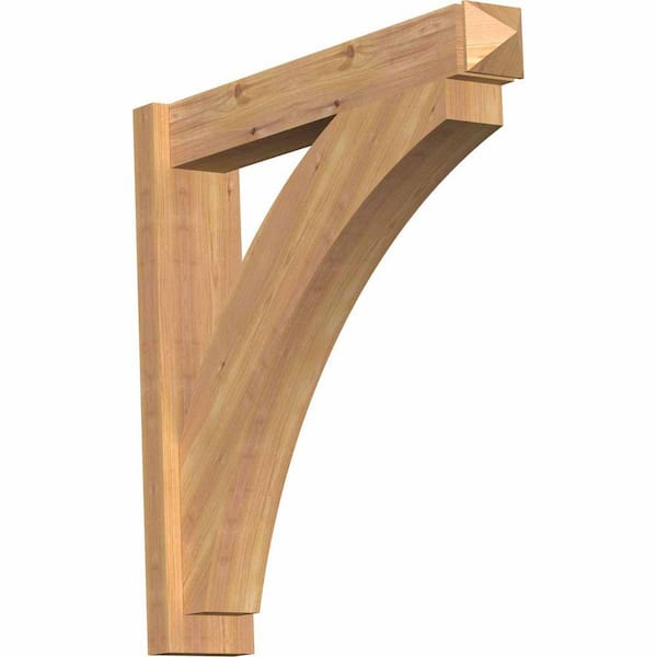 Ekena Millwork 6 in. x 30 in. x 30 in. Western Red Cedar Thorton Arts and Crafts Smooth Outlooker