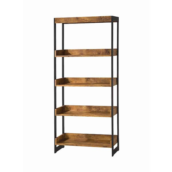 Coaster Home Furnishings 7.87 In. Antique Nutmeg/Gunmetal Metal 4-shelf ...