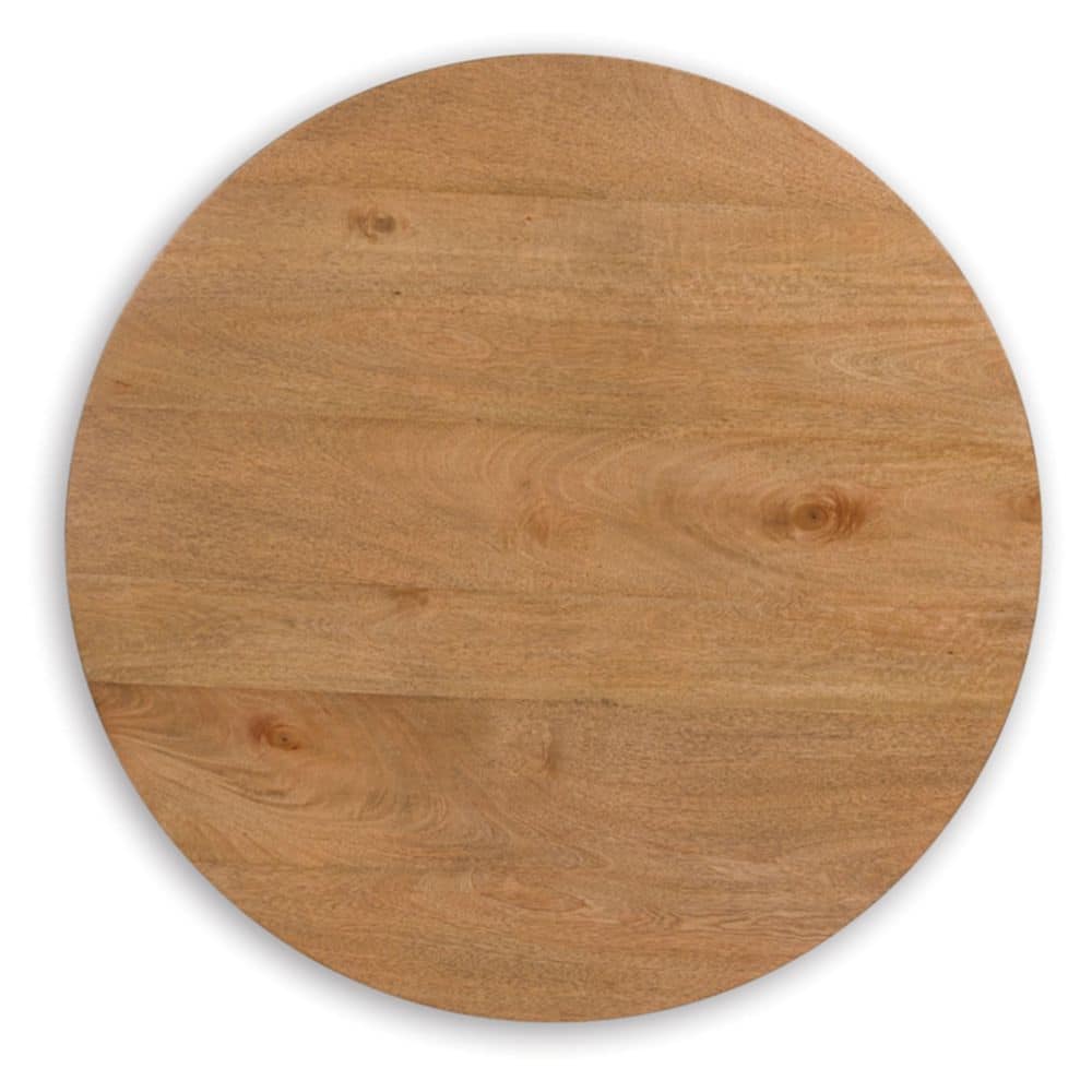 Kristiland 26" Round Brown Mango Wood End Table