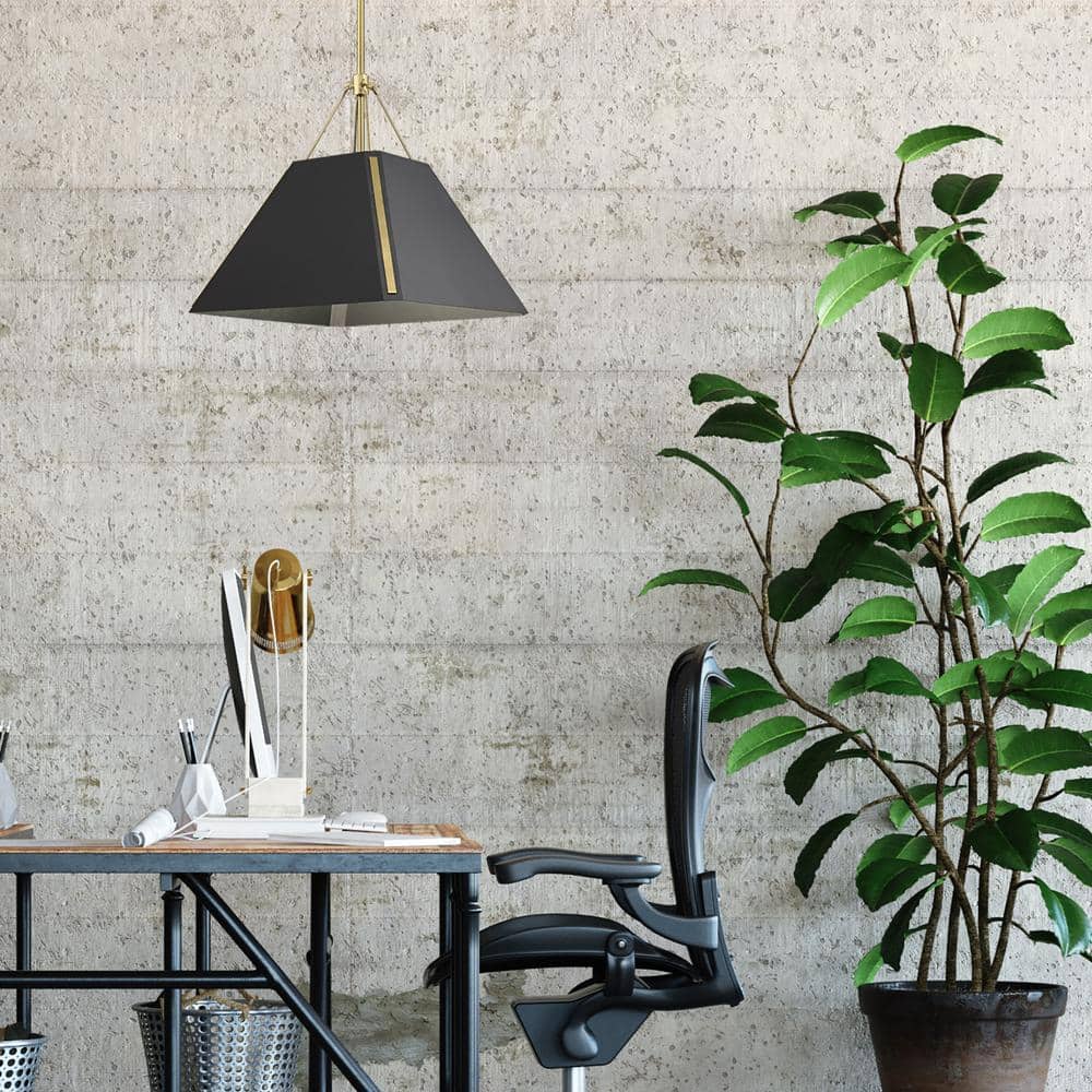 Ranik Brushed Champagne Bronze and Black 1-Light Pendant