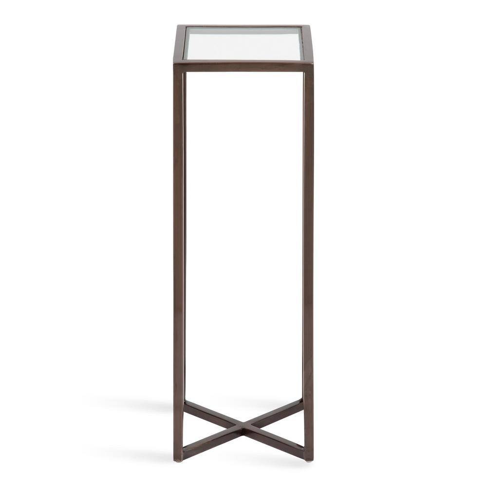 Jaspur Bronze Metal and Glass Square Drink Table