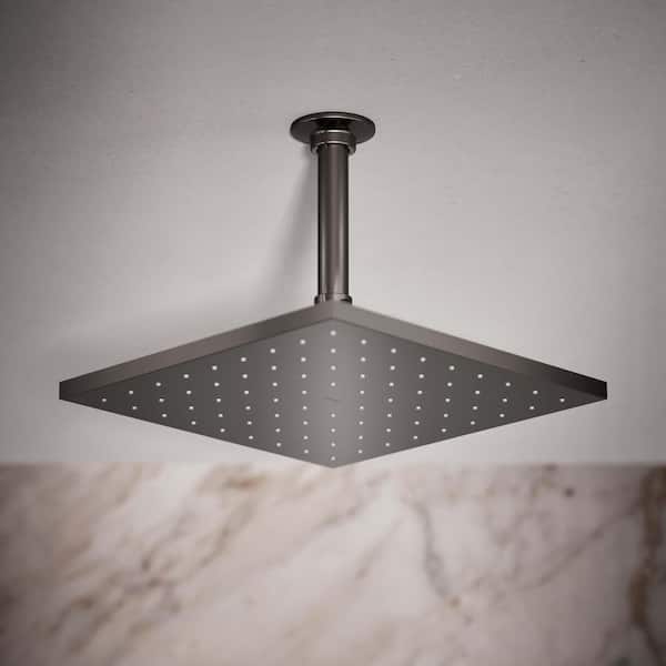 1-Spray Patterns 10 in. 1.75 GPM Rain Ceiling Mount Square Fixed Shower Head in Vibrant Titanium
