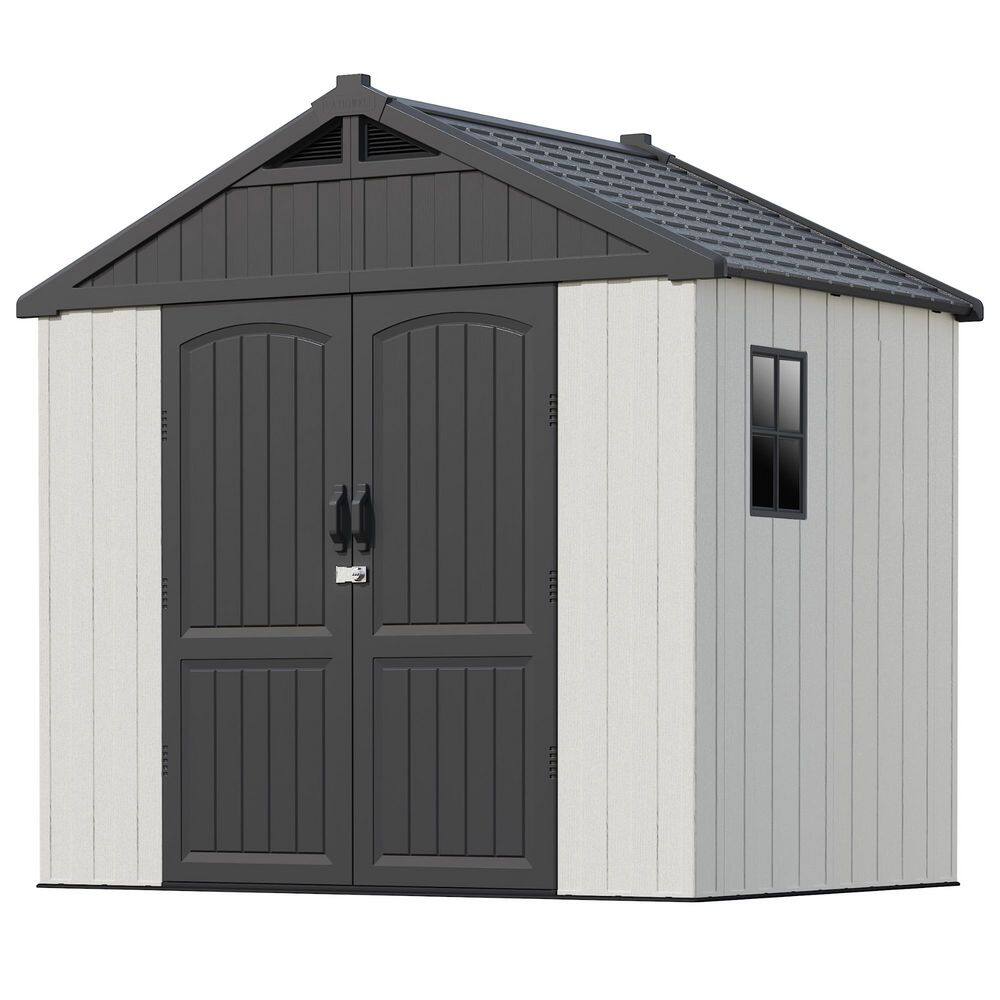 8 ft. W x 6 ft. D Outdoor Storage Plastic Shed, Resin Shed with Floor & Window (41.9 sq. ft. ) price history on PriceWatchPro