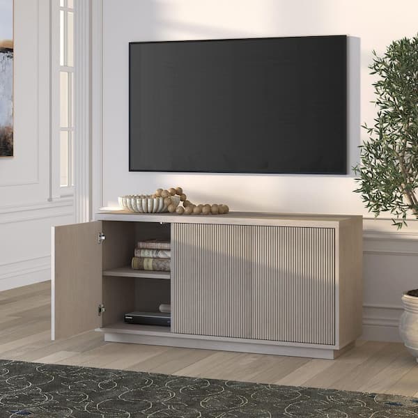 Meyer&Cross Kelsey 47.5 in. Alder White TV Stand Fits TV's up to