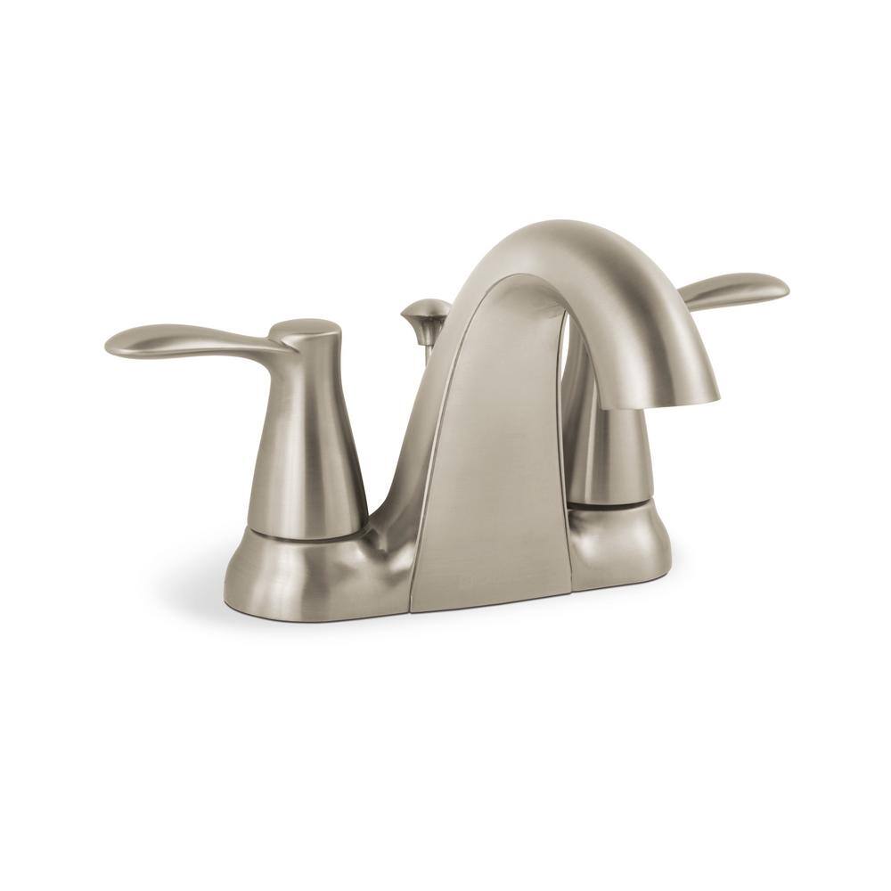 Glacier Bay Gable 4 in. Centerset 2-Handle Mid-Arc Bathroom Faucet in ...