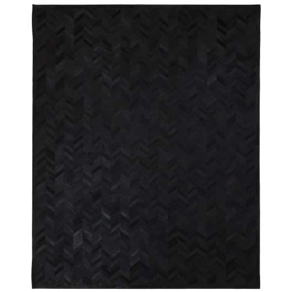 Meir Black 5 ft. x 8 ft. Chevron Indoor Area Rug