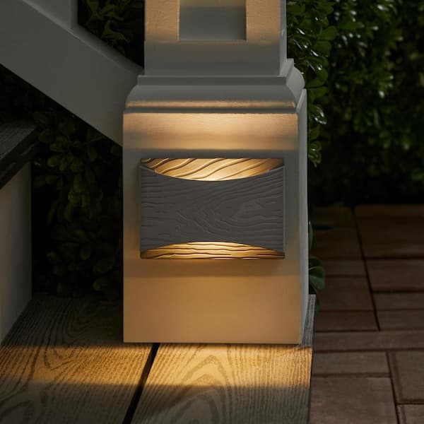 Hampton Bay Low-Voltage Black Outdoor Integrated LED Half Brick