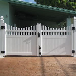 Halifax 7.4 ft. W x 6 ft. H White Vinyl Privacy Fence Double Gate Kit