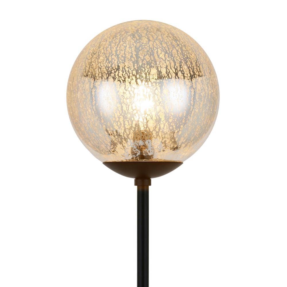 Oula Traditional Mercury Glass Floor Lamp in Blackened Bronze