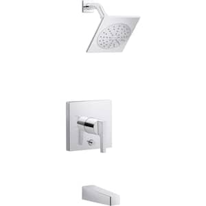 Honesty Rite-Temp 1-Handle Wall-Mount Bath and Shower Trim Kit in Polished Chrome (Valve Not Included)