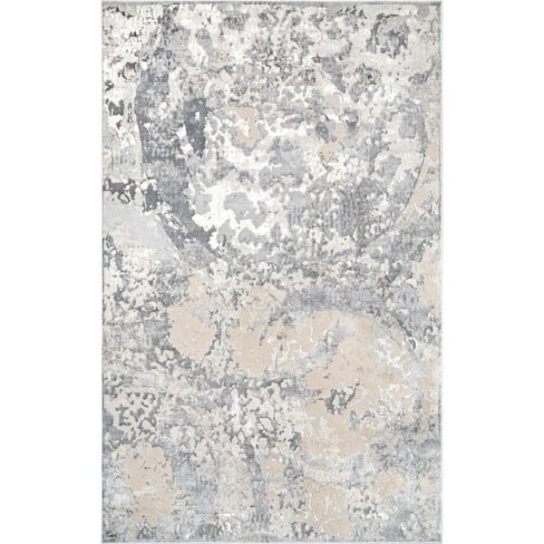 nuLOOM Vintage Natalya Gray Doormat 3 ft. x 5 ft. Accent Rug