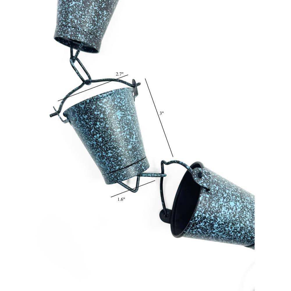8.5 FT Black and Blue Metal Farmhouse Rain Chain